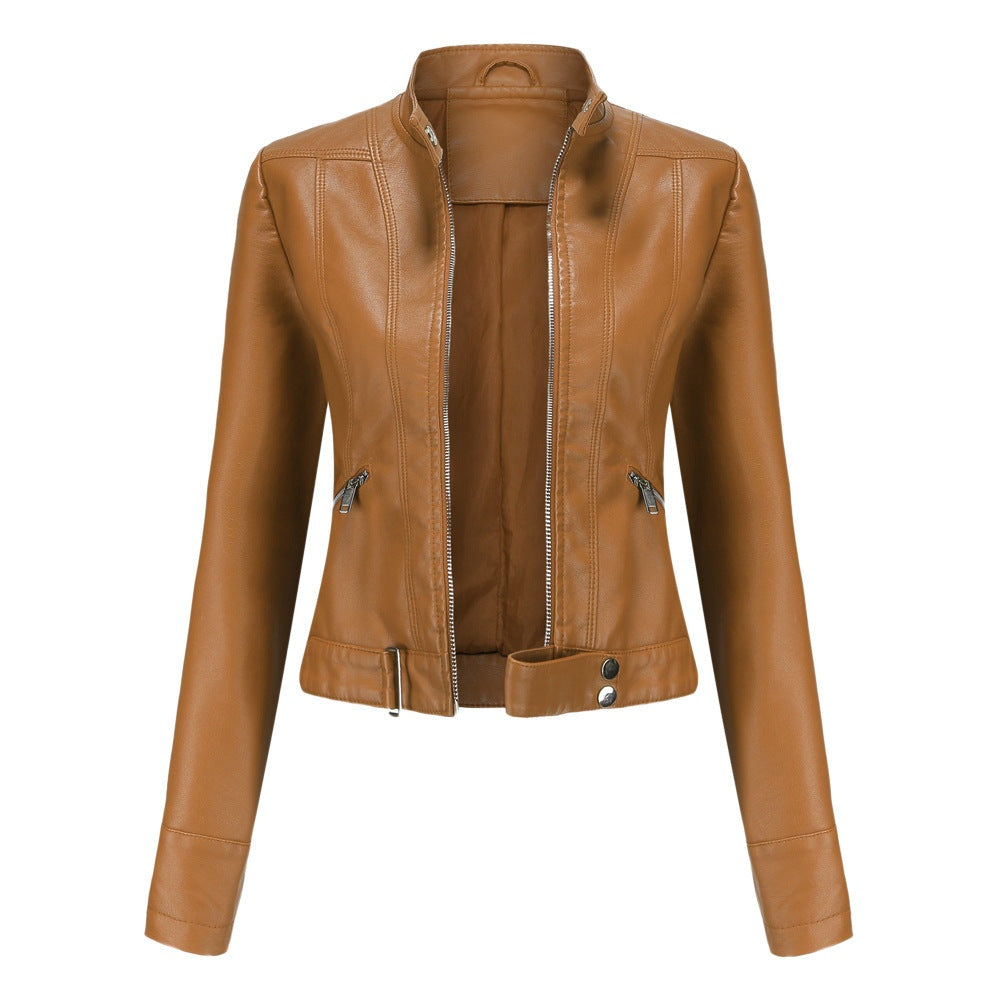 Genevieve | Faux Leather Moto Jacket for Women