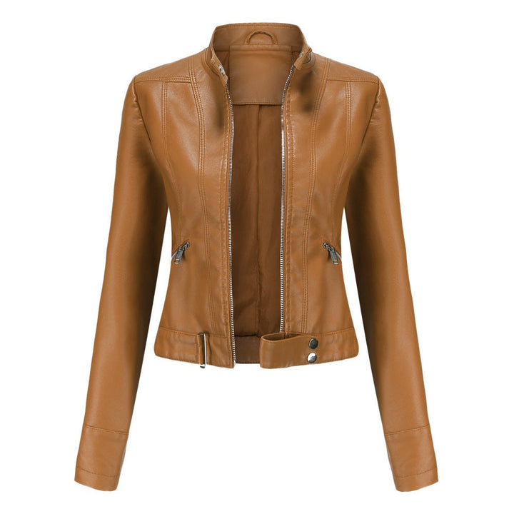 Genevieve | Faux Leather Moto Jacket for Women