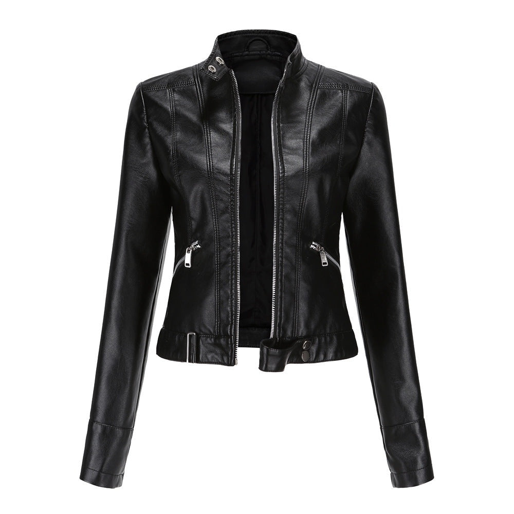 Genevieve | Faux Leather Moto Jacket for Women