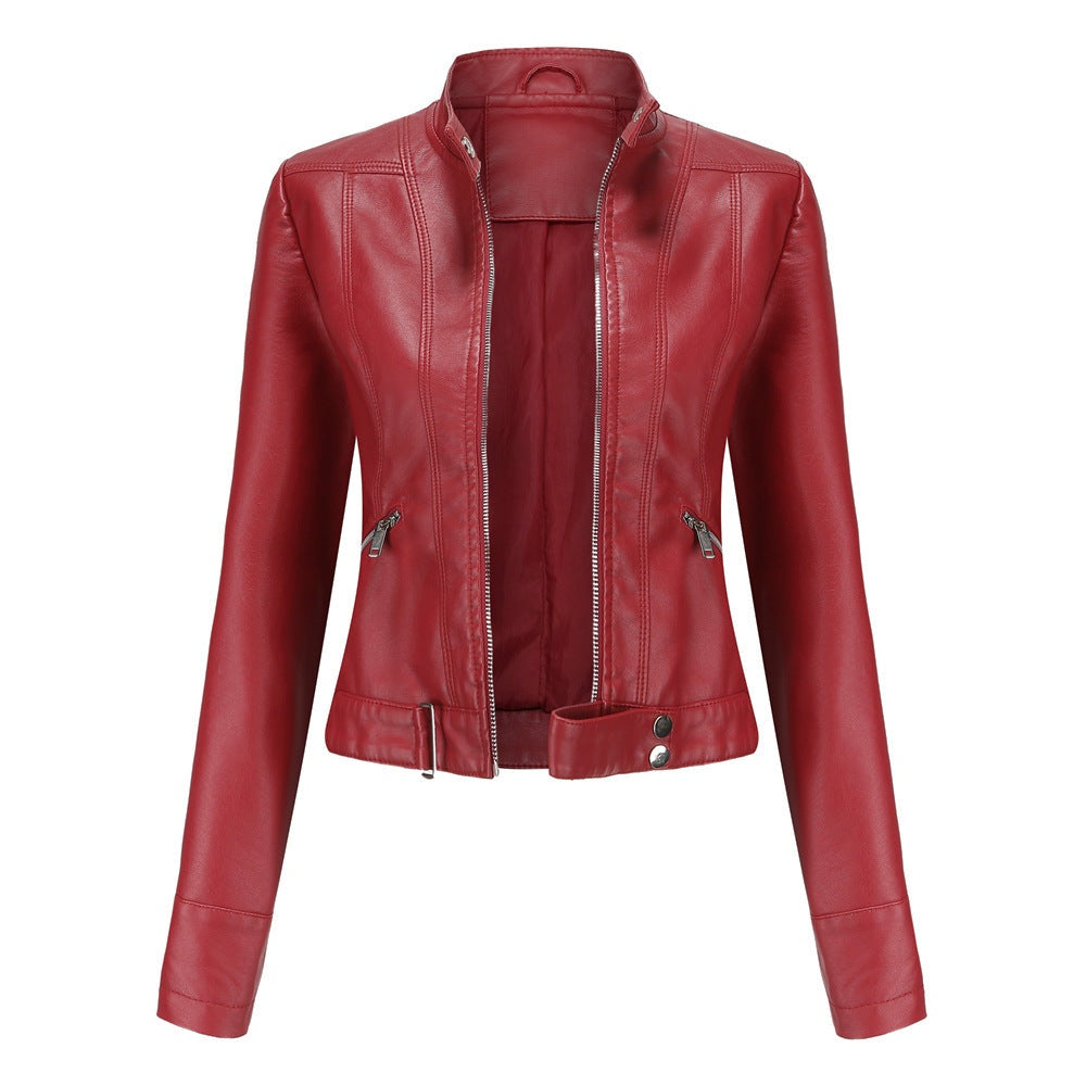Genevieve | Faux Leather Moto Jacket for Women