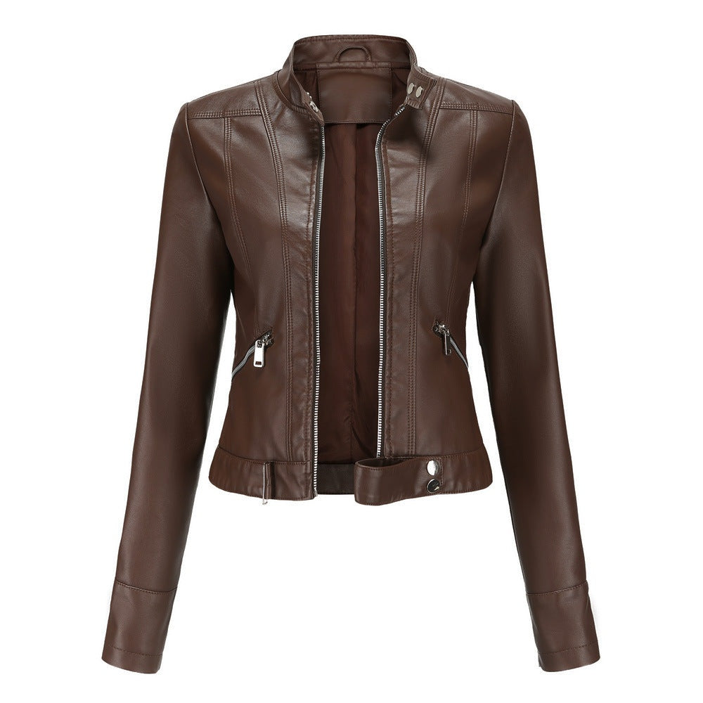 Genevieve | Faux Leather Moto Jacket for Women