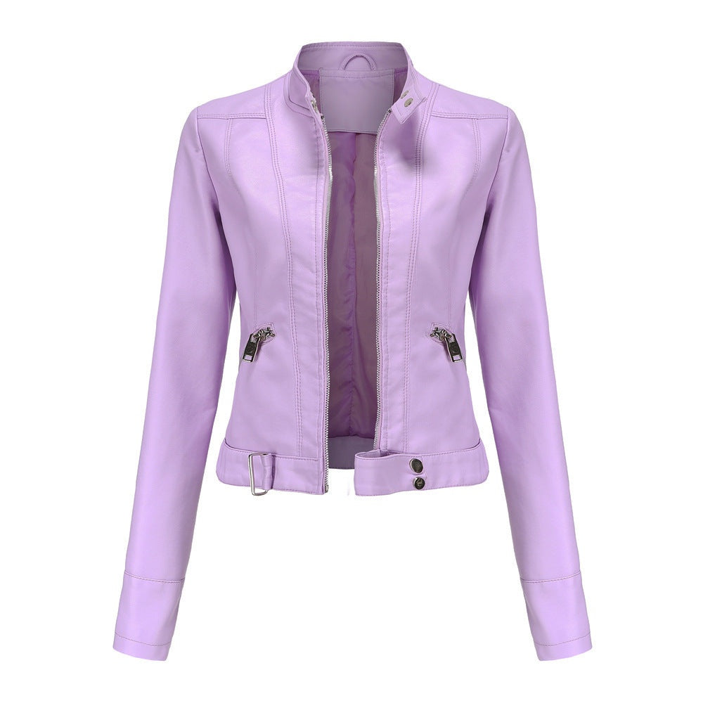 Genevieve | Faux Leather Moto Jacket for Women