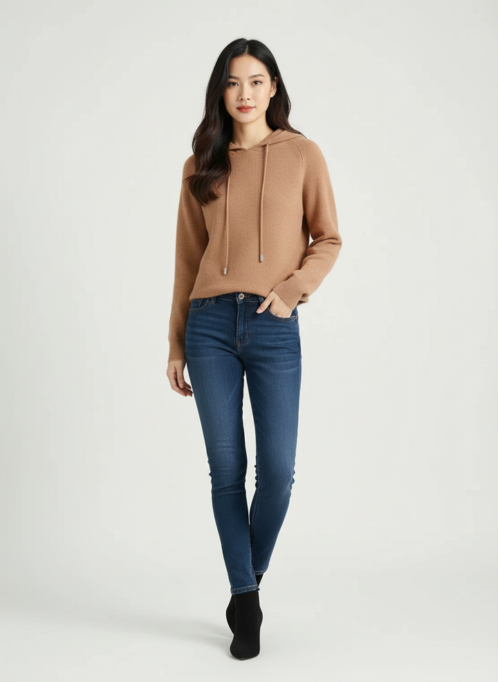 Lola | Cashmere Ribbed Hoodie for Women