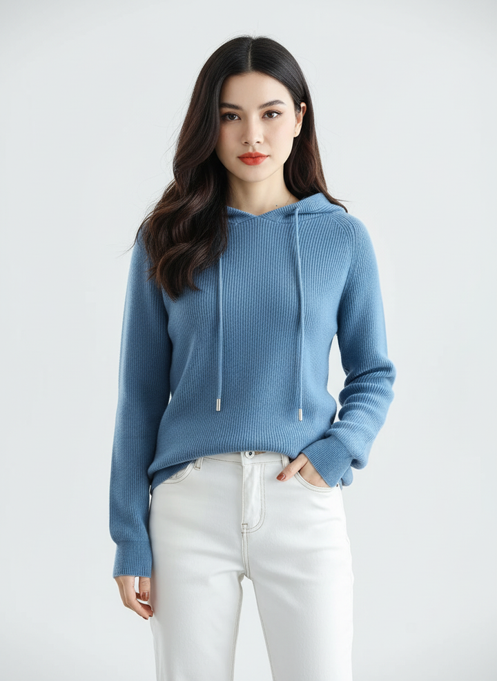 Lola | Cashmere Ribbed Hoodie for Women