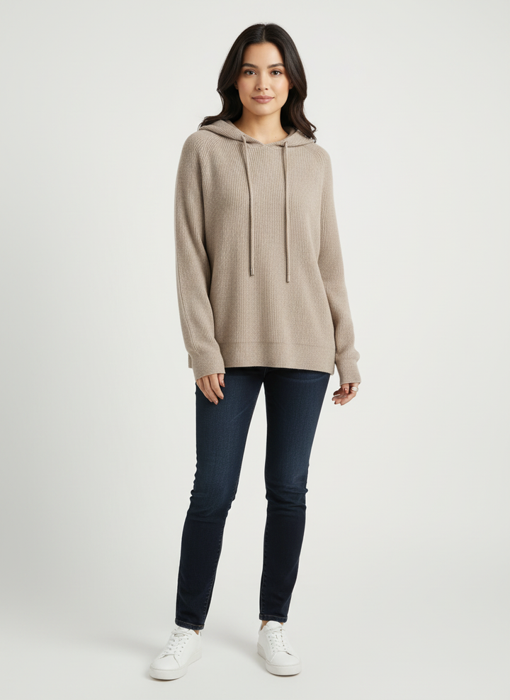 Lola | Cashmere Ribbed Hoodie for Women