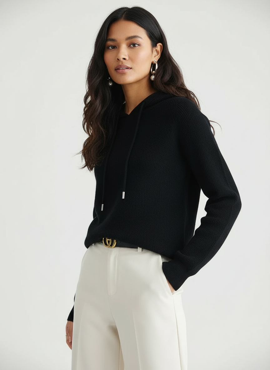 Lola | Cashmere Ribbed Hoodie for Women