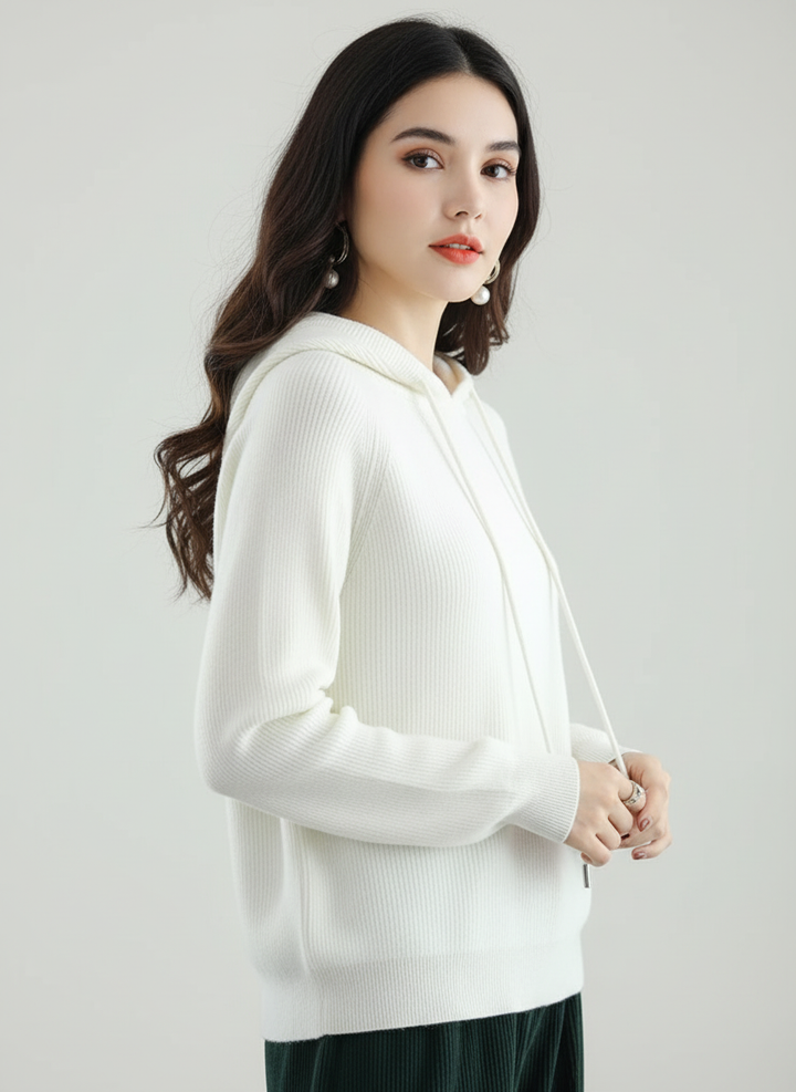 Lola | Cashmere Ribbed Hoodie for Women