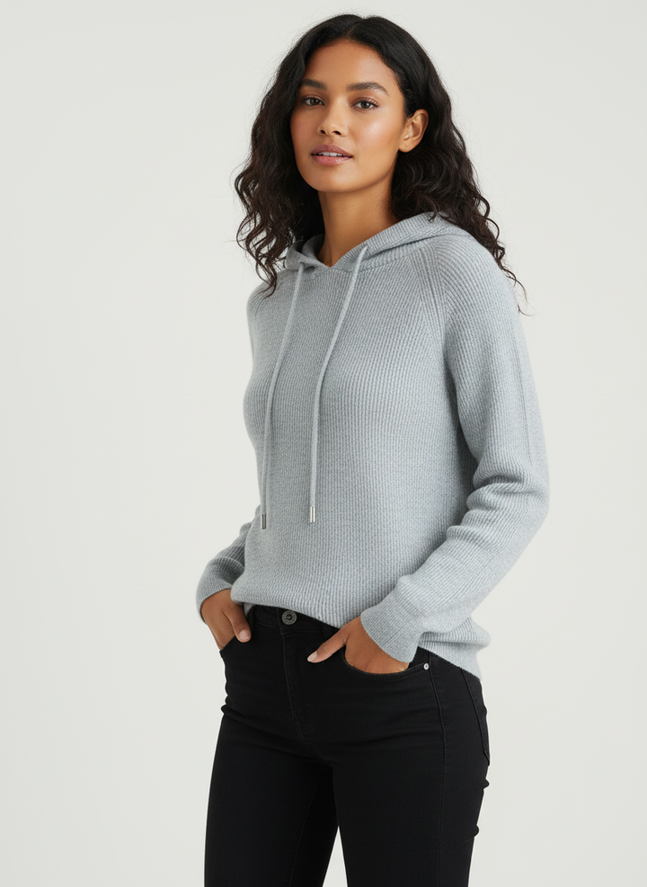 Lola | Cashmere Ribbed Hoodie for Women