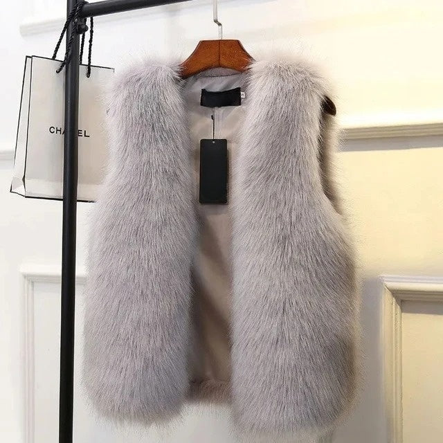 Angelina | Sleeveless Faux Fur Gilet for Women