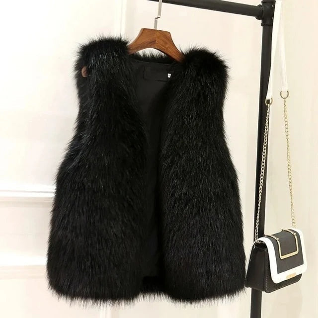 Angelina | Sleeveless Faux Fur Gilet for Women