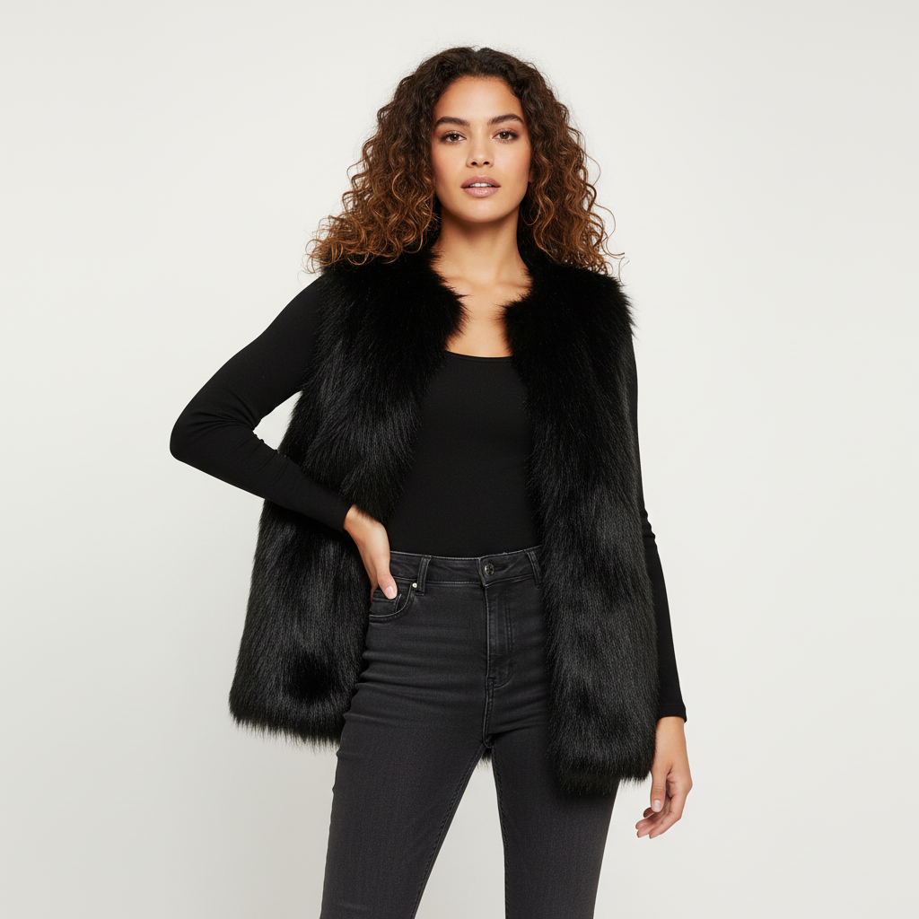 Angelina | Sleeveless Faux Fur Gilet for Women