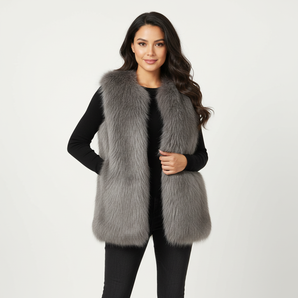 Angelina | Sleeveless Faux Fur Gilet for Women