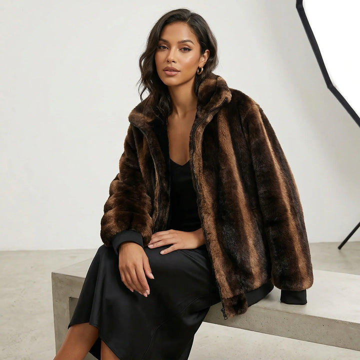 Rosalind | Faux Fur Bomber Jacket for Women