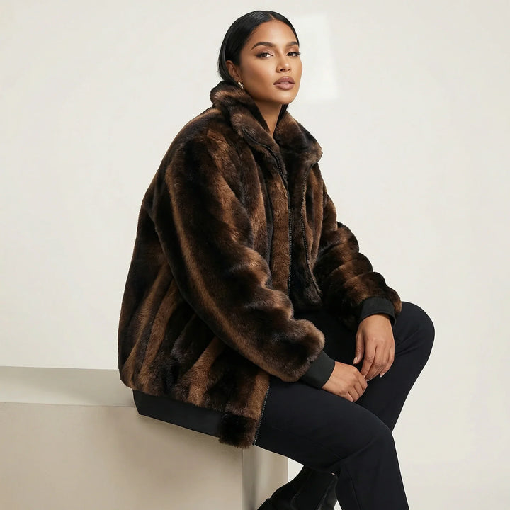 Rosalind | Faux Fur Bomber Jacket for Women