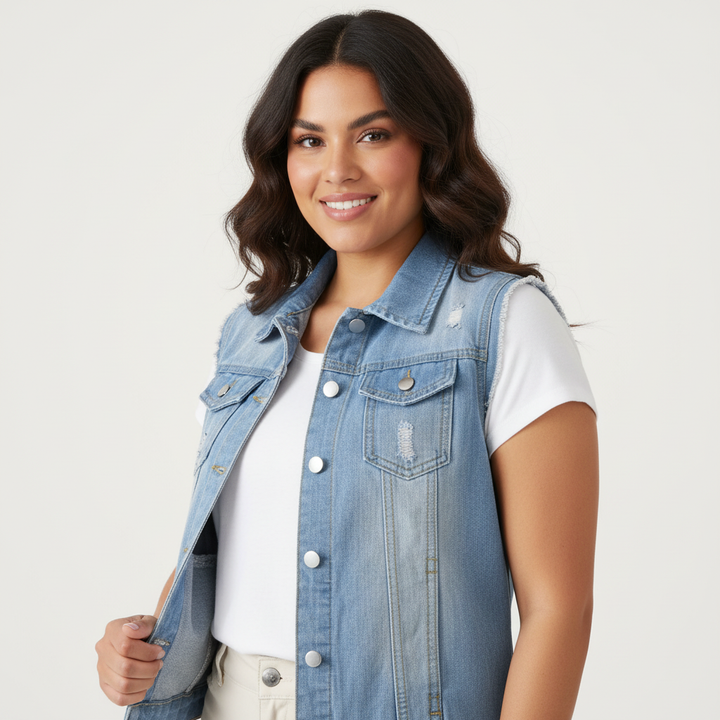 Lucia | Sleeveless Denim Gilet for Women