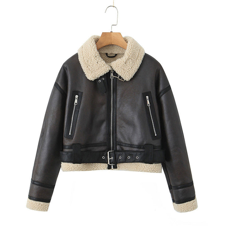 Melissa | Aviator Faux Leather Jacket for Women