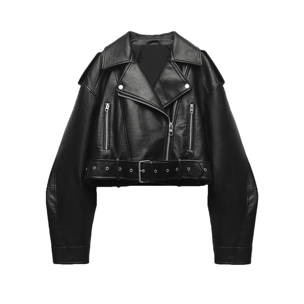 Lucille | Faux Leather Moto Jacket for Women