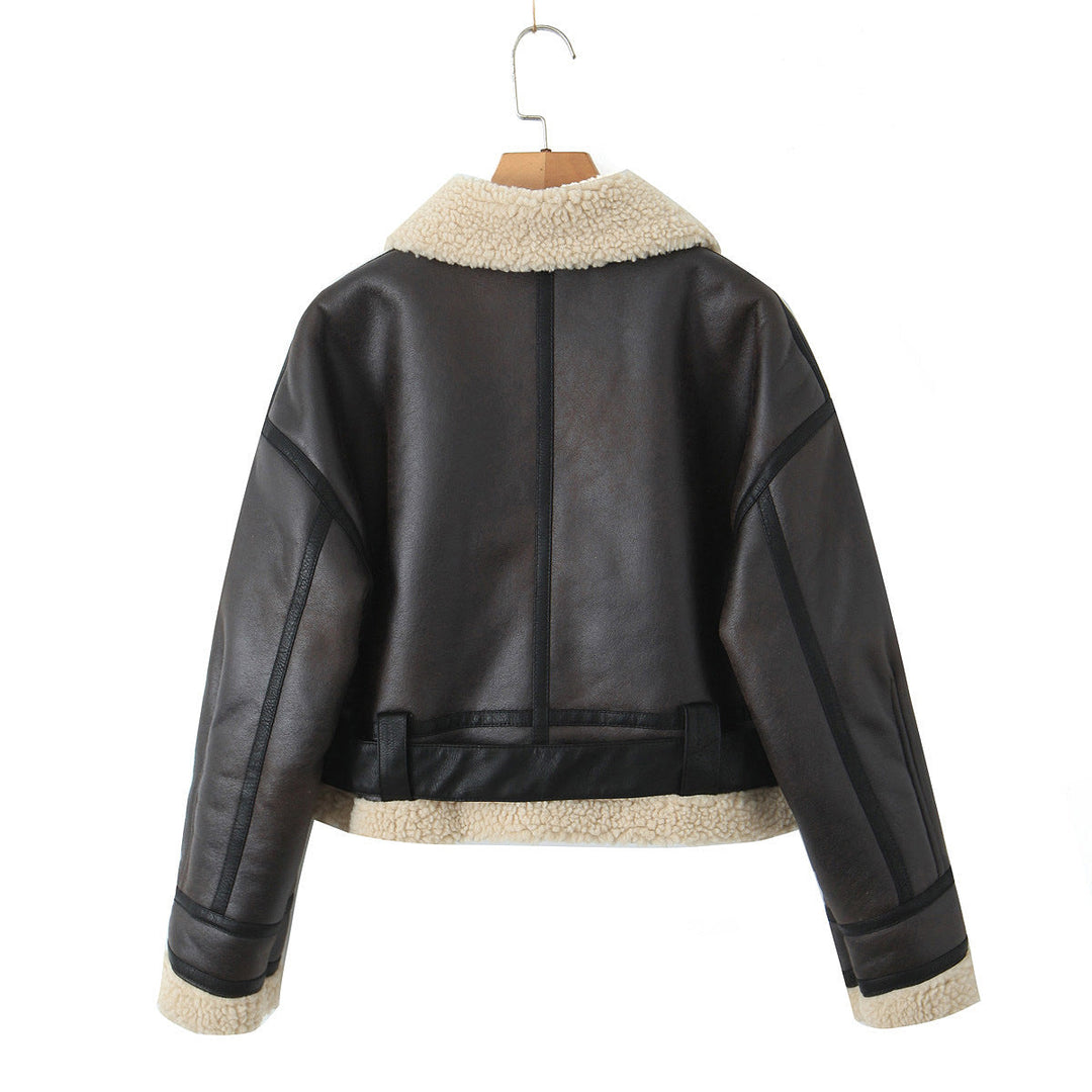 Melissa | Aviator Faux Leather Jacket for Women