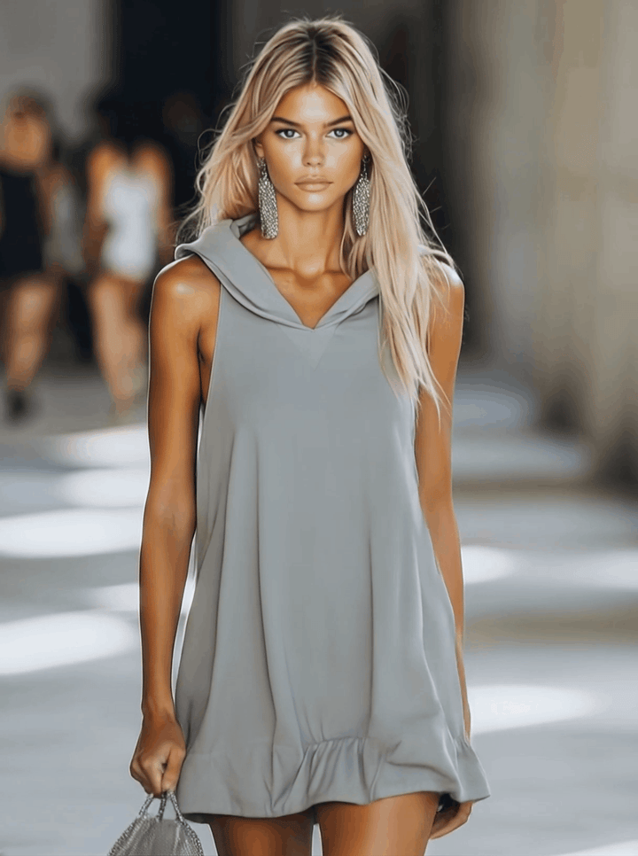 Grey Sleeveless Mini Dress | Casual Dress