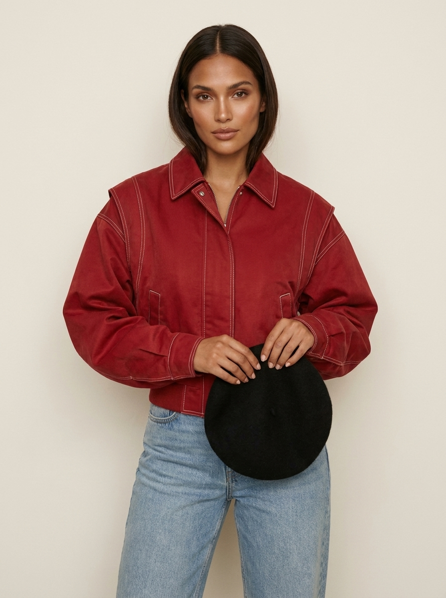 Noelle | Oversized Two-Tone Bomber Jacket for Women