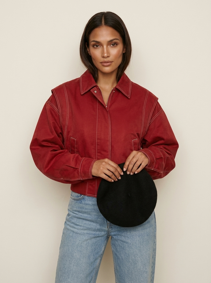 Noelle | Oversized Two-Tone Bomber Jacket for Women