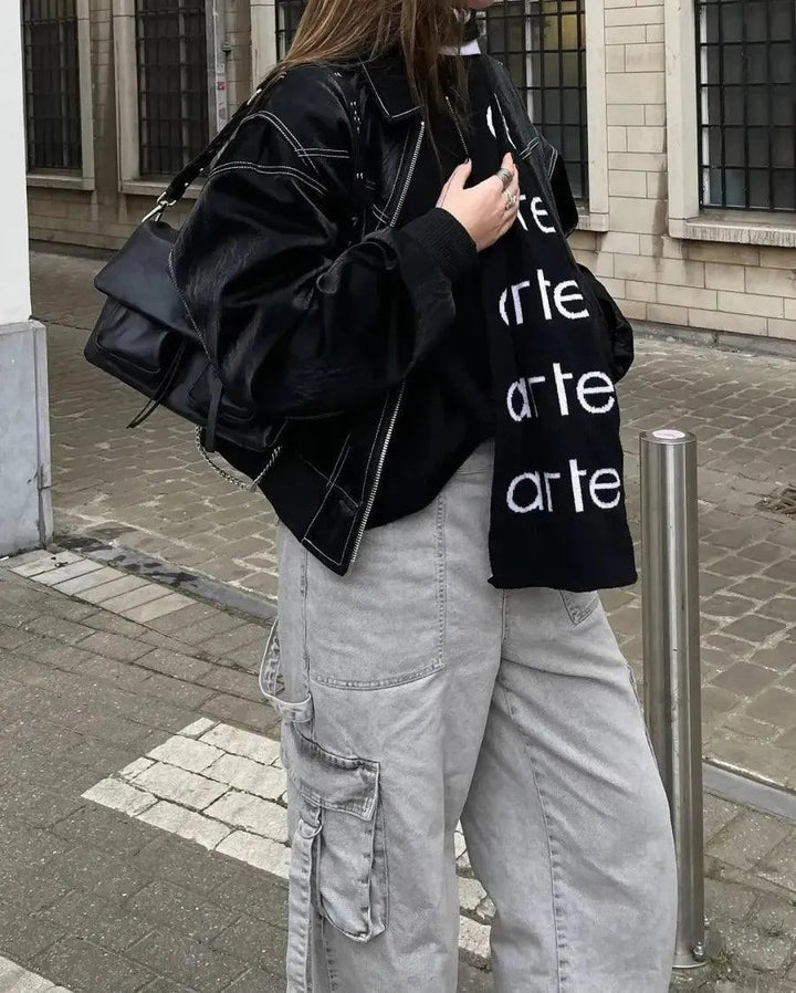 Noelle | Oversized Two-Tone Bomber Jacket for Women
