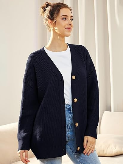 Eva | Oversized V-Neck Cardigan for Women