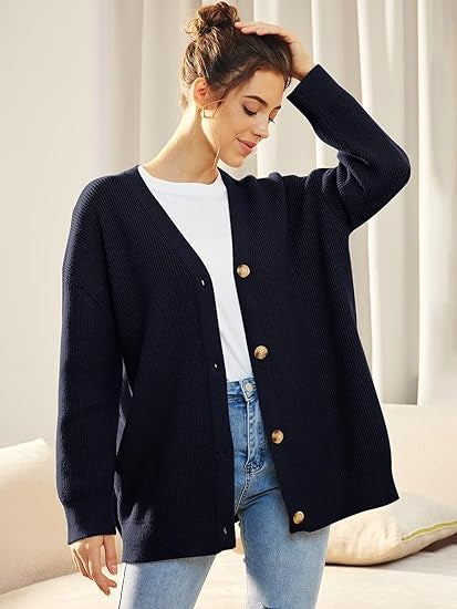 Eva | Oversized V-Neck Cardigan for Women