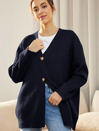 Eva | Oversized V-Neck Cardigan for Women