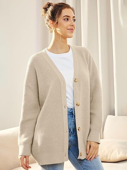 Eva | Oversized V-Neck Cardigan for Women