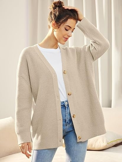 Eva | Oversized V-Neck Cardigan for Women