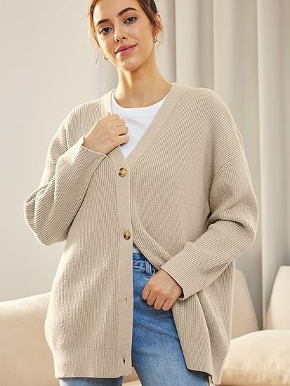 Eva | Oversized V-Neck Cardigan for Women
