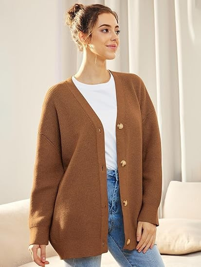 Eva | Oversized V-Neck Cardigan for Women