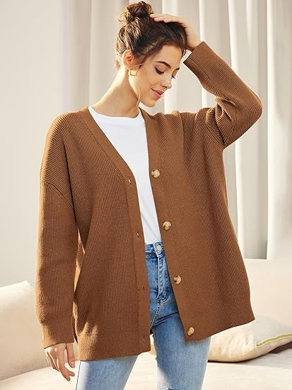 Eva | Oversized V-Neck Cardigan for Women