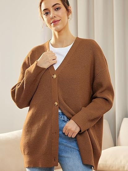 Eva | Oversized V-Neck Cardigan for Women