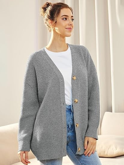 Eva | Oversized V-Neck Cardigan for Women