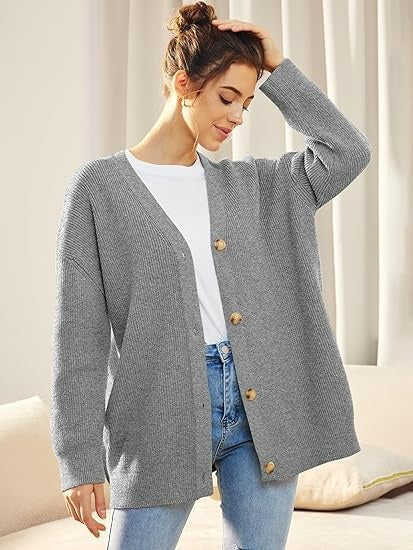 Eva | Oversized V-Neck Cardigan for Women