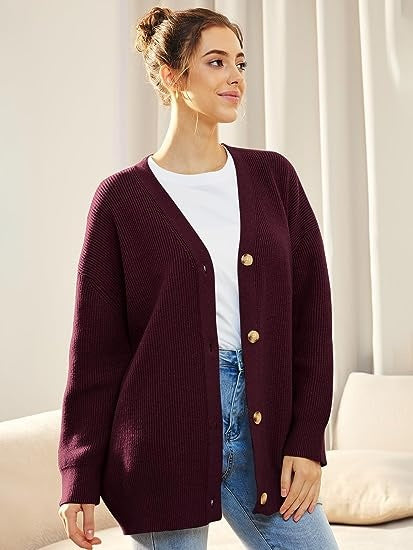Eva | Oversized V-Neck Cardigan for Women
