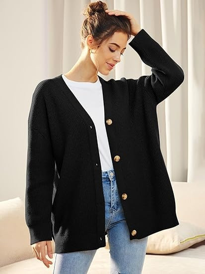 Eva | Oversized V-Neck Cardigan for Women