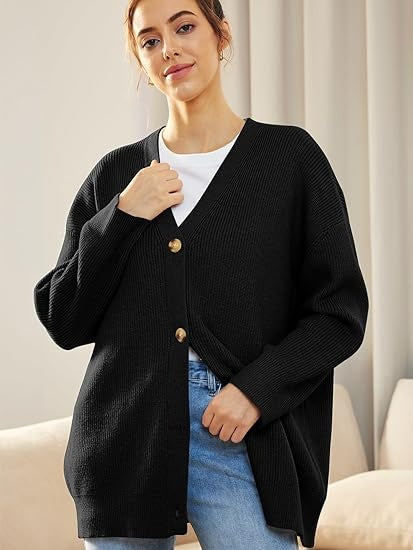 Eva | Oversized V-Neck Cardigan for Women
