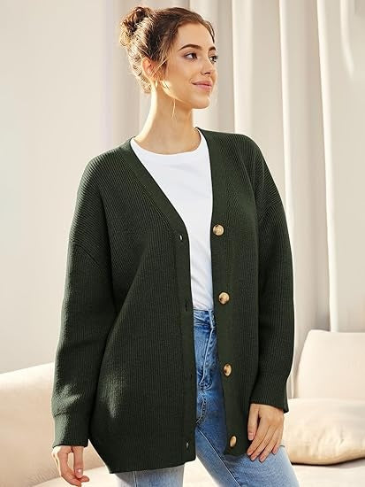 Eva | Oversized V-Neck Cardigan for Women