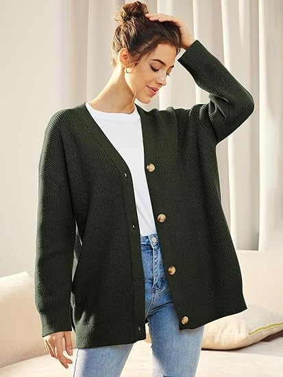 Eva | Oversized V-Neck Cardigan for Women
