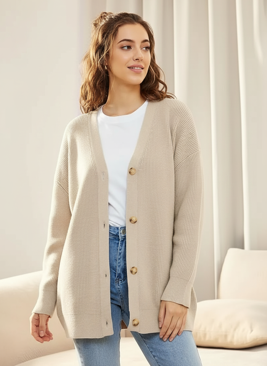 Eva | Oversized V-Neck Cardigan for Women