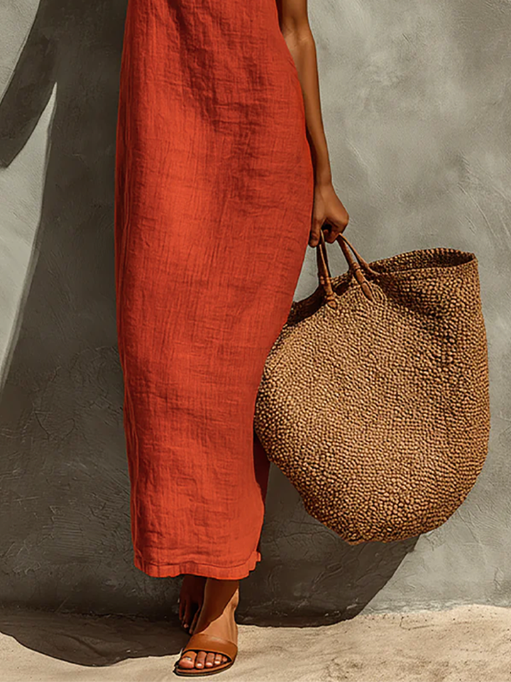 Red Linen Dress | Casual Dress