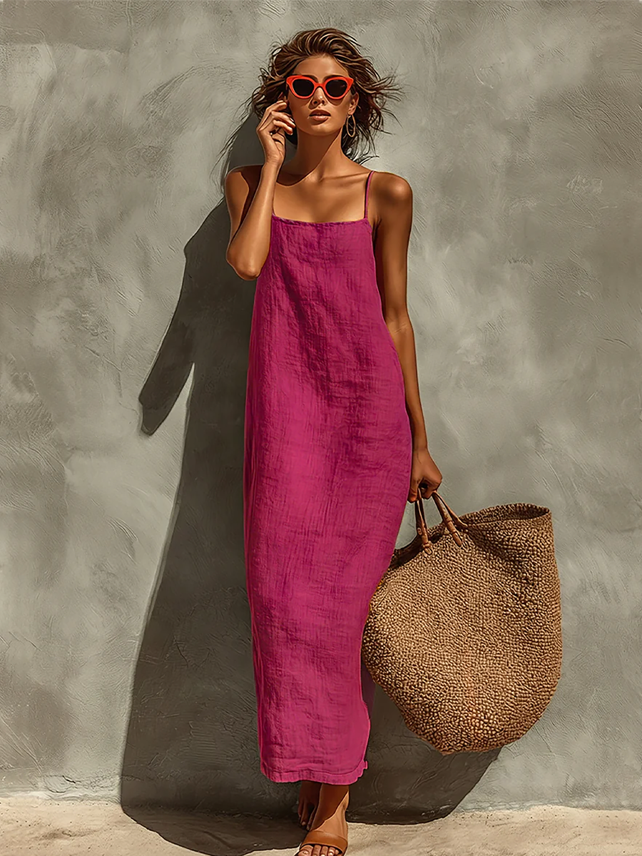 Red Linen Dress | Casual Dress