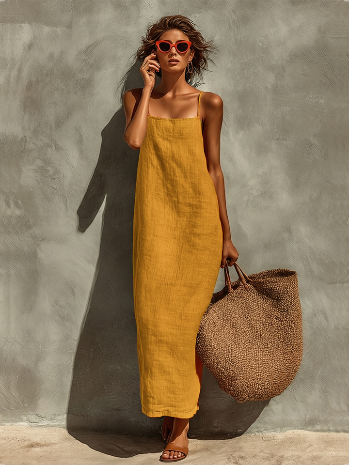 Red Linen Dress | Casual Dress