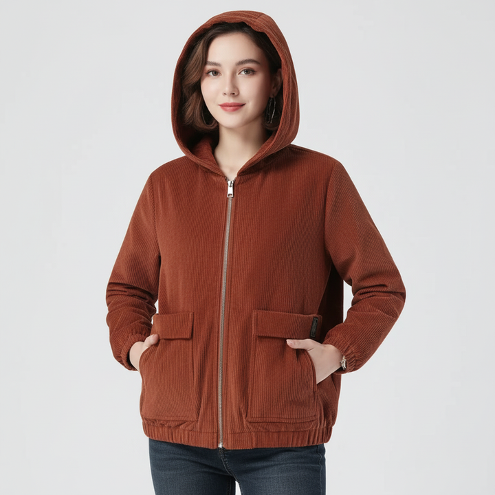 Vivienne | Corduroy Hooded Jacket for Women