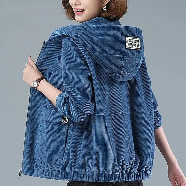 Vivienne | Corduroy Hooded Jacket for Women