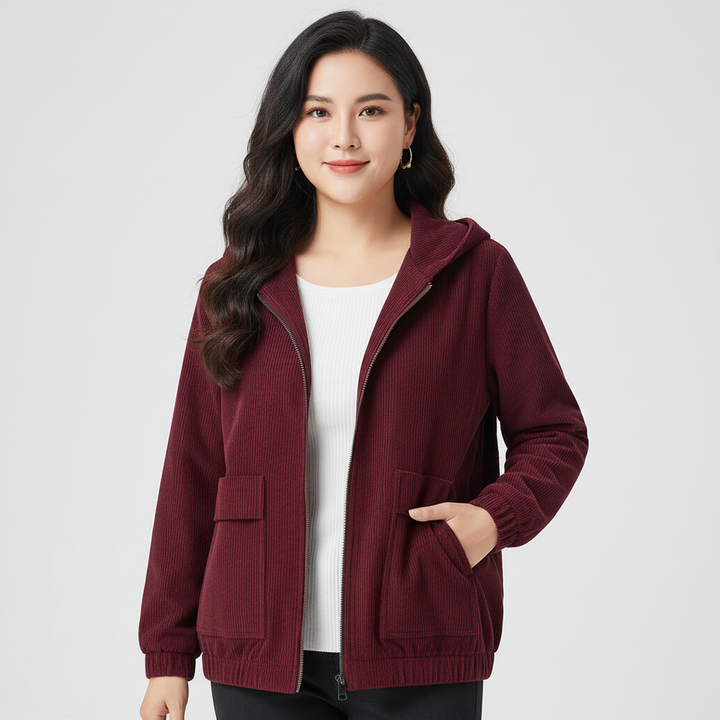 Vivienne | Corduroy Hooded Jacket for Women