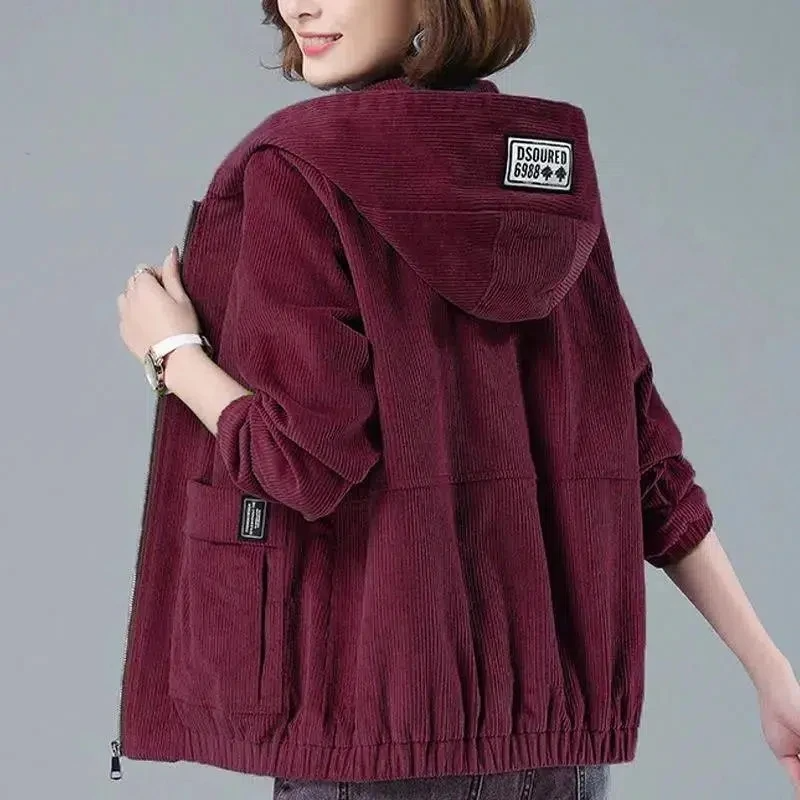 Vivienne | Corduroy Hooded Jacket for Women